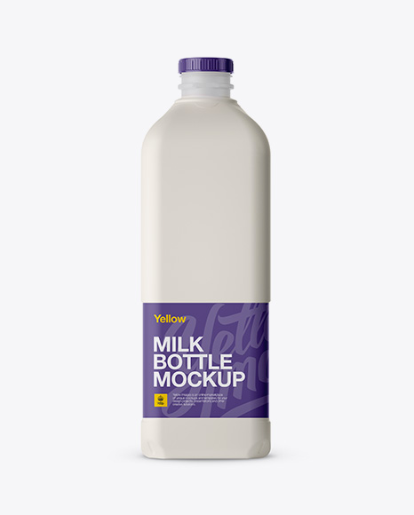 2L Frosted Plastic Milk Jug Mockup - Front and Back Views
