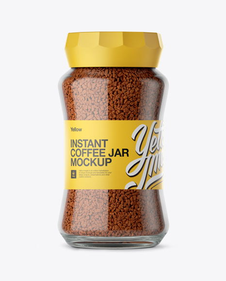 Clear Glass Jar With Dark Instant Coffee Mockup