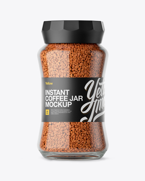 Clear Glass Jar With Instant Coffee Mockup