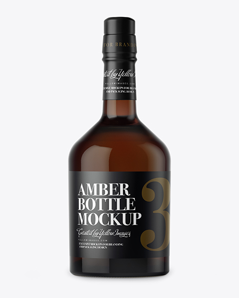 Amber Glass Whiskey Bottle Mockup