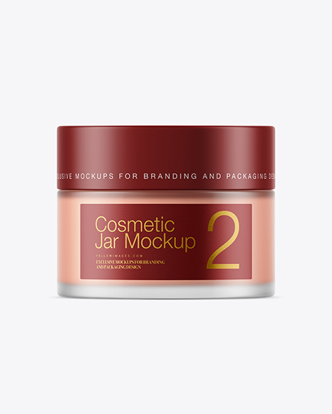 Frosted Glass Cosmetic Jar Mockup
