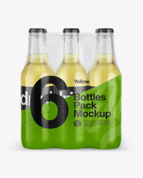 6 Bottles Pack Mockup