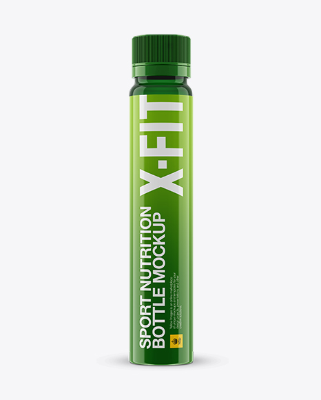 Green Sport Nutrition Bottle Mockup - Eye-Level Shot