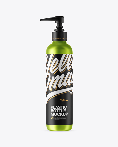 Matte Metallic Cosmetic Bottle with Pump Mockup