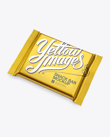 Matte Metal Square Chocolate Bar Mockup - Halfside View (High-Angle Shot)