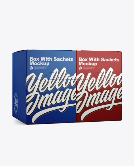 Two Closed Boxes w/ Sachets Mockup