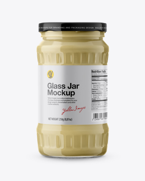 Creamed Honey Glass Jar Mockup