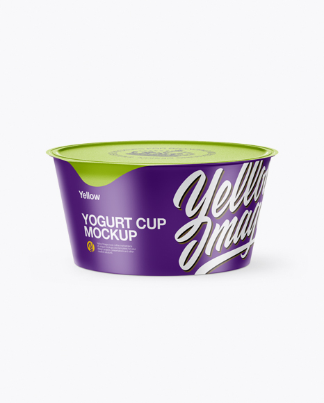 Textured Yogurt Cup Mockup (High-Angle Shot)