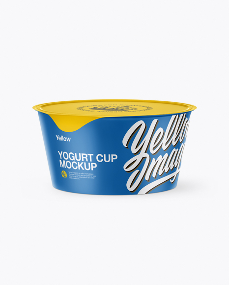 Matte Yogurt Cup Mockup (High Angle Shot)
