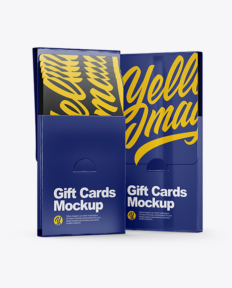 Two Glossy Gift Business Cards Mockup