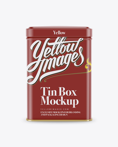 Matte Tin Box Mockup - Front View