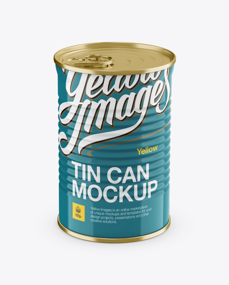 Tin Can w/ Metal Rim Mockup (High-Angle Shot)