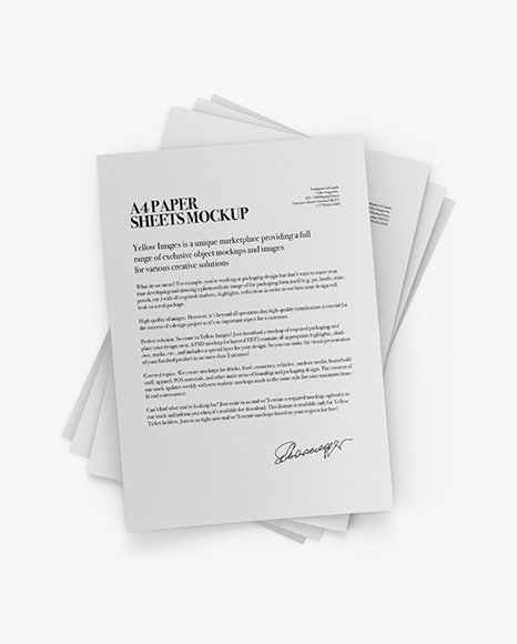 A4 Paper Sheets Mockup Psd Templates 7560