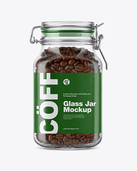 Coffee Beans Glass Jar Mockup