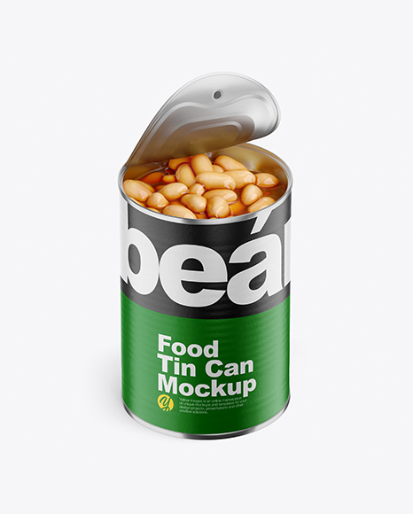 Food Can w/ White Beans Mockup