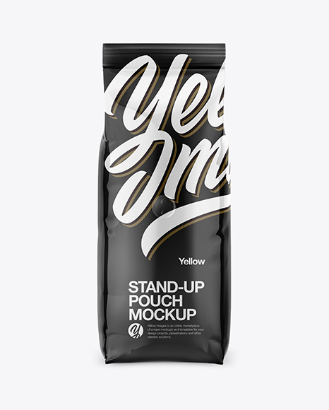1000g Glossy Coffee Bag Mockup - Front View