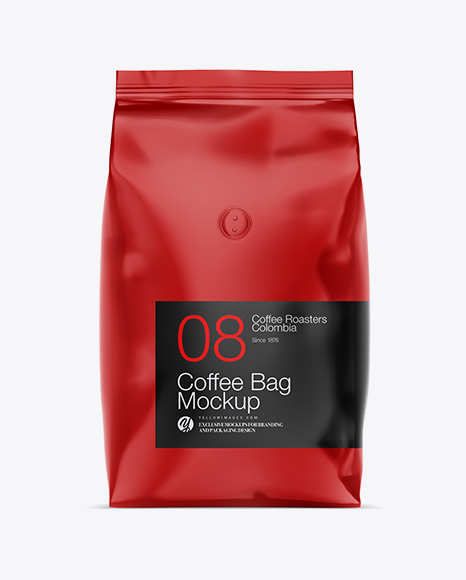 1kg Glossy Coffee Bag Mockup