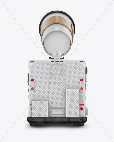 Foodtruck with Coffee Cup Mockup - Back View