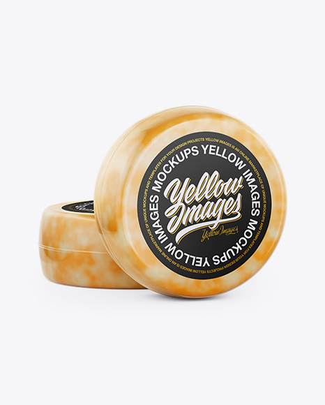Two Marble Cheese Wheels Mockup