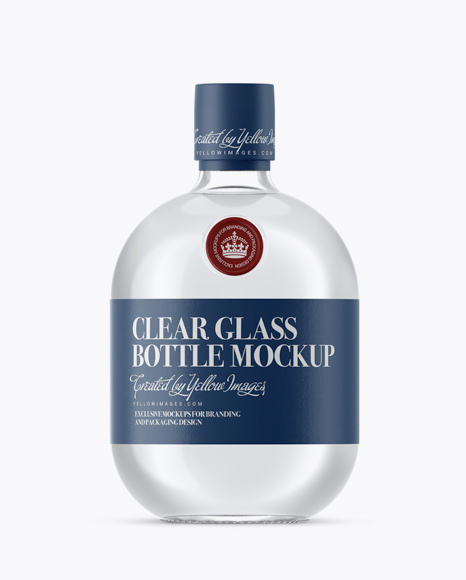 Clear Glass Bottle With White Rum Mockup