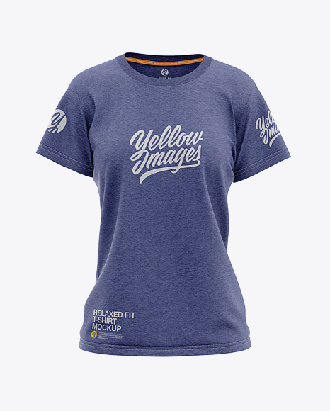 Women's Heather Relaxed Fit T-shirt Mockup - Front View