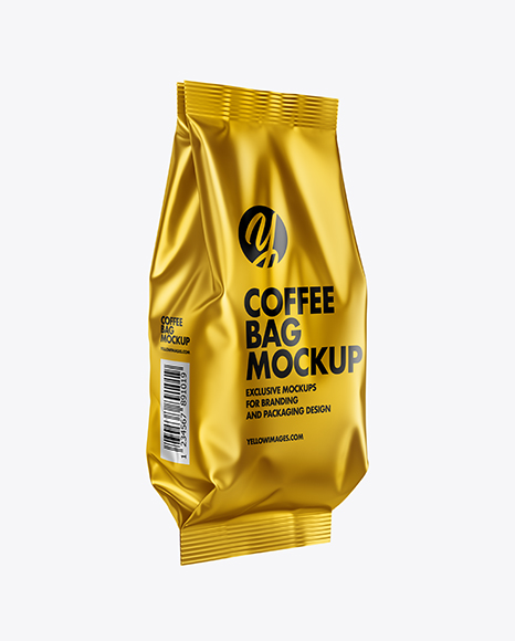Matte Metallic Coffee Bag Mockup