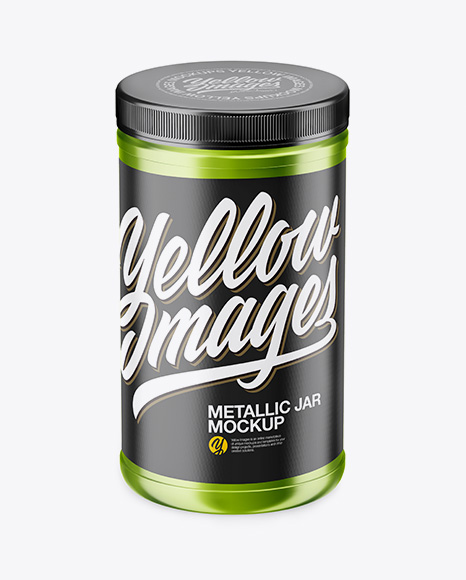 Metallic Jar Mockup - Front View (High Angle Shot)