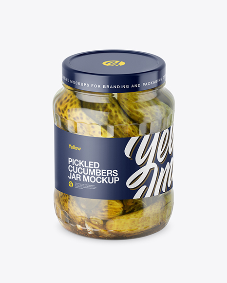 700ml Clear Glass Cucumbers Jar Mockup