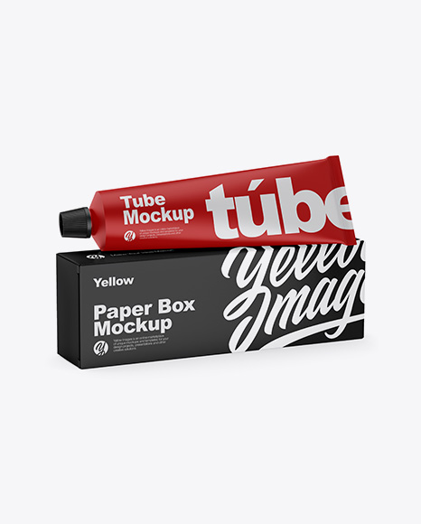 Paper Box w/ Matte Tube Mockup