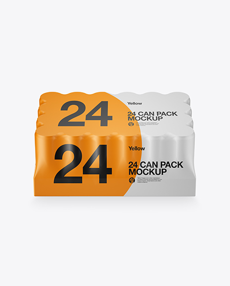 Matte Pack with 24 Cans Mockup