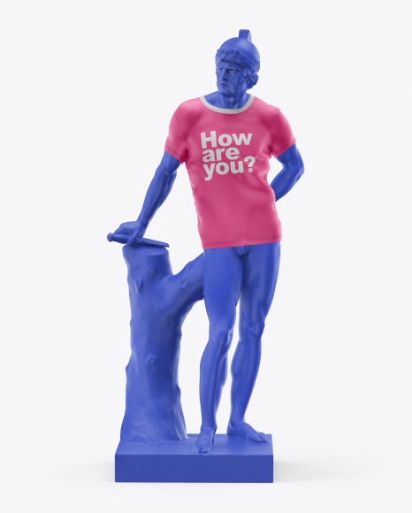 Man’s Statue Wearing a T-Shirt Mockup