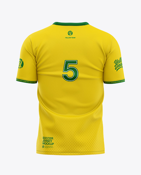 Men’s Soccer Y-Neck Jersey T-shirt Mockup - Back View - Football T-shirt Mockup