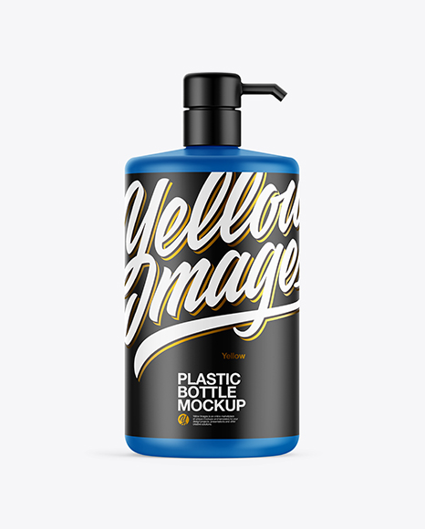 Matte Plastic Bottle with Pump Mockup