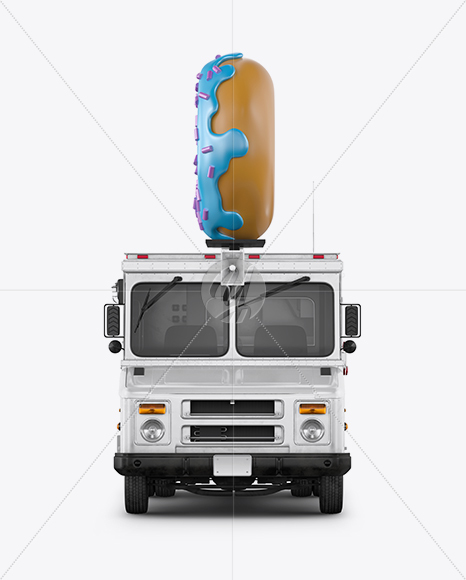Foodtruck with Donut Mockup - Front View