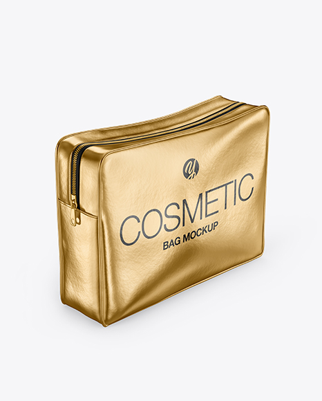 Metallic Cosmetic Bag Mockup