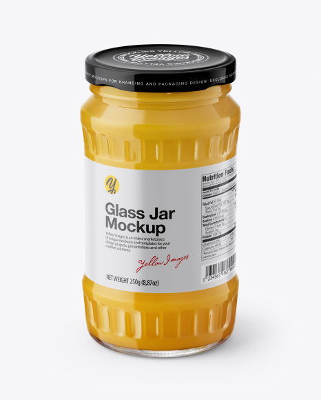 Glass Jar with Sugared Honey Mockup