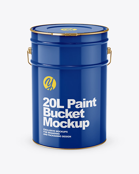 20L Glossy Paint Bucket Mockup
