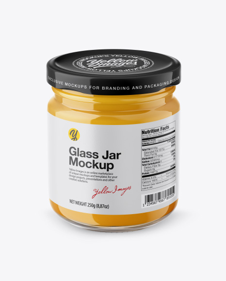 Glass Jar with Sugared Honey Mockup