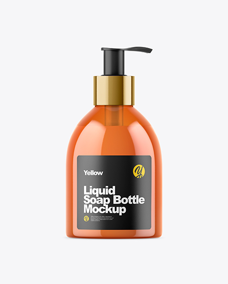 Orange Liquid Soap Bottle Mockup