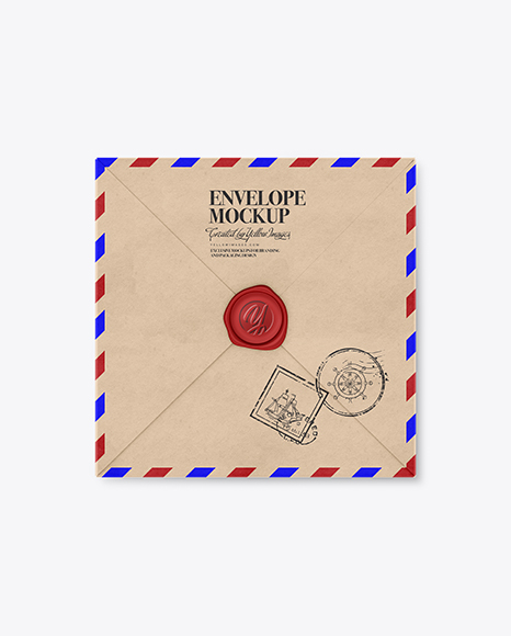 Kraft Paper Envelope with Wax Mockup