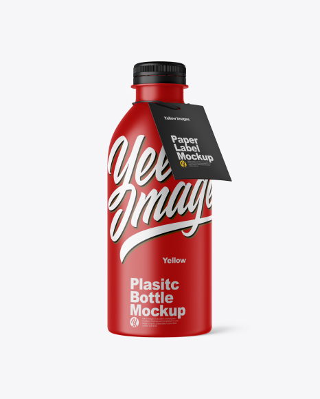 Matte Plastic Bottle w/ Label Mockup