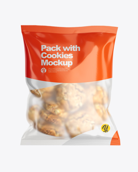 Frosted Glossy Pack with Cookies Mockup