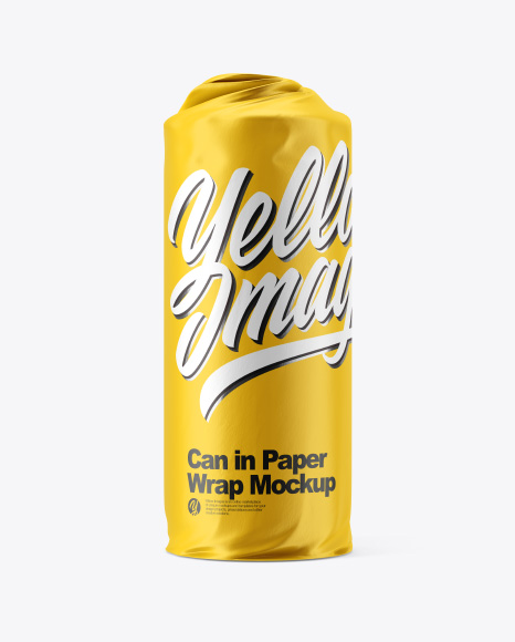 Can in Paper Wrap Mockup