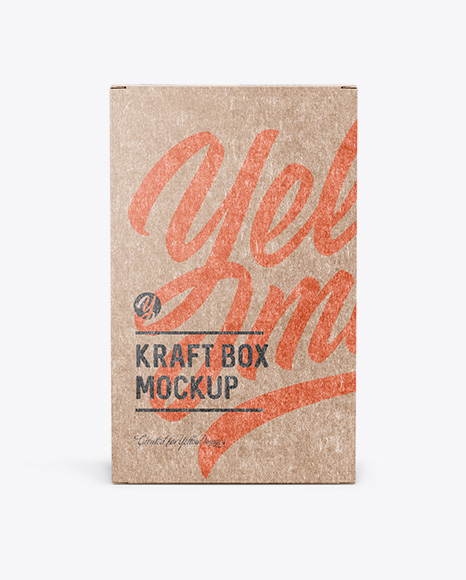 Kraft Paper Box Mockup - Front View