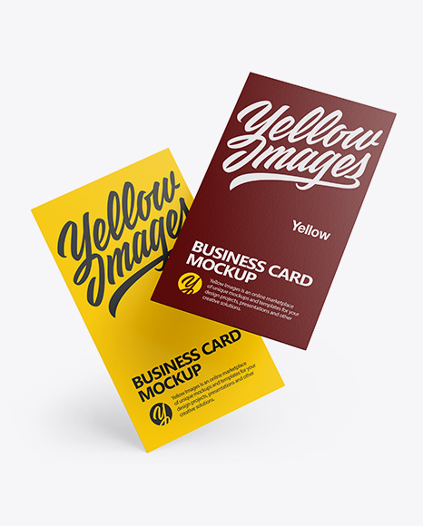 Two Paper Business Cards Mockup