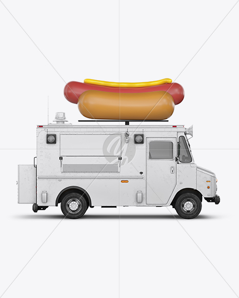 Hot Dog Truck Mockup - Side view