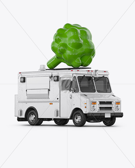 Vegan Food Truck Mockup - Half Side View