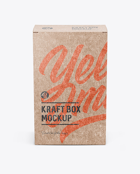 Kraft Paper Box Mockup - Front View (High-Angle Shot)