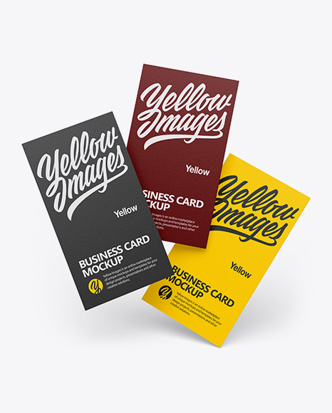 Three Textured Business Card Mockup