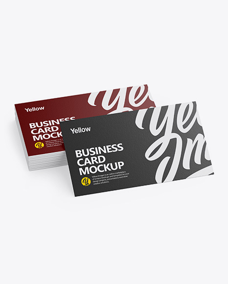 Stack of Textured Business Cards Mockup